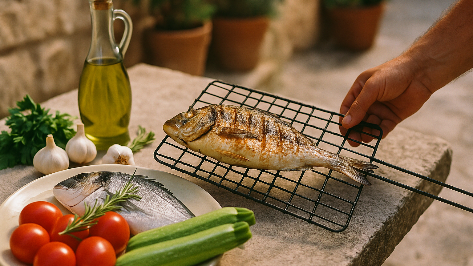 svježa riba i povrće kao sezonski sastojci dalmatinske kuhinje